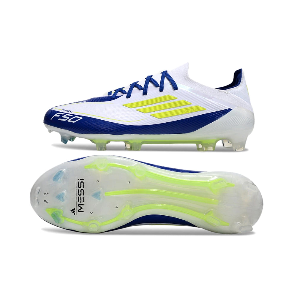 Chuteira Adidas F50 X Campo - Branco/Azul/Verde