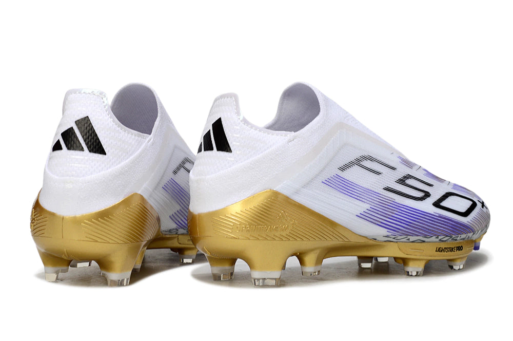 Chuteira Adidas F50+ Elite Campo - Branco/Dourado