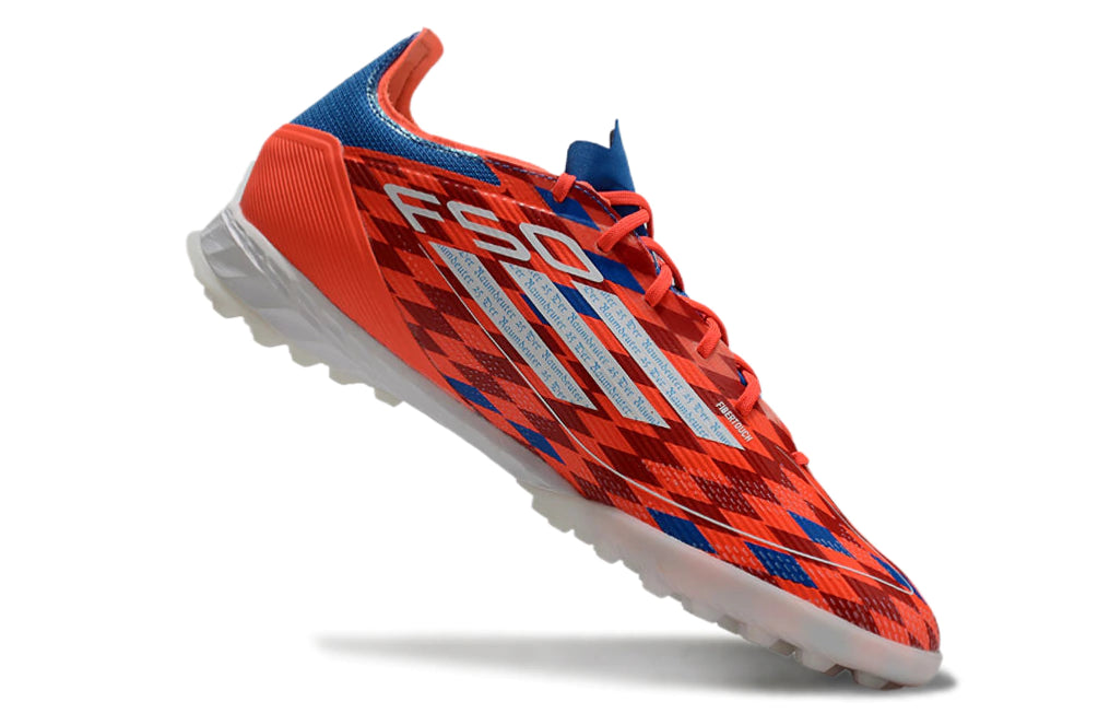 Chuteira Adidas X F50 Pro Society - Laranja/Vermelho/Azul