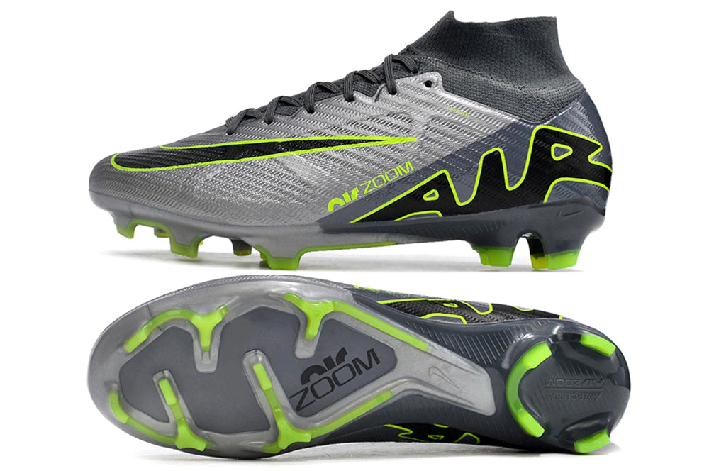 Chuteira Nike Air Zoom Mercurial Superfly 9 Elite - Cinza/Verde