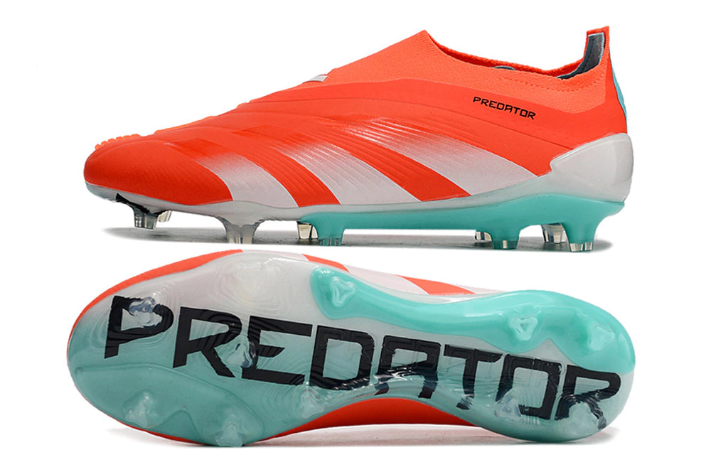 Chuteira Adidas Predstrike Elite Laceless Campo - Laranja/Branco