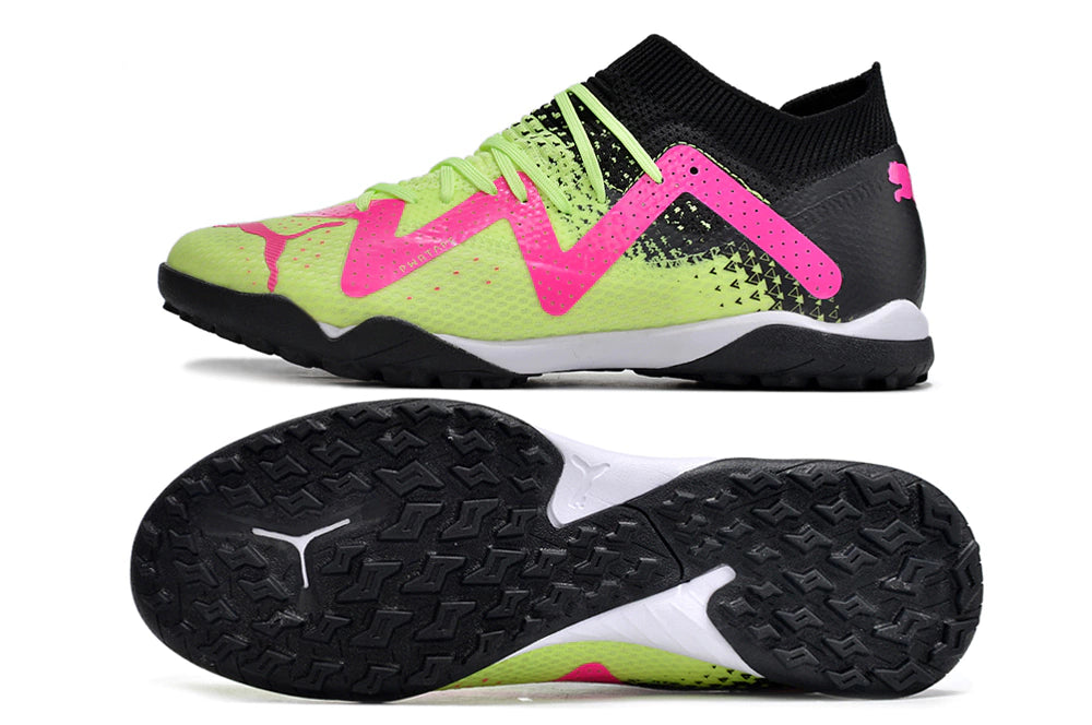 Chuteira Puma Future Match Society TF - Verde/Rosa
