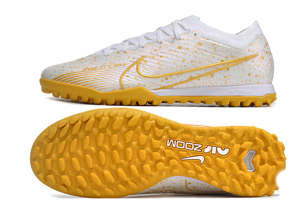 Chuteira Nike Mercurial Vapor 15 Elite Society - Branco/Dourado