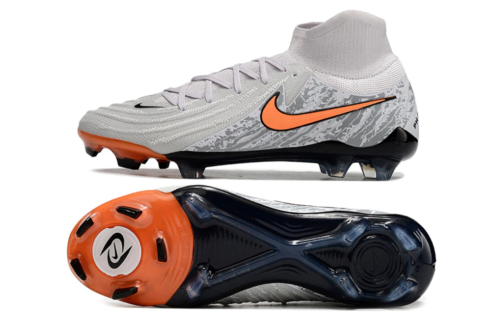 Chuteira Nike Campo Phantom Luna 2 Elite Campo FG - Cinza/Laranja