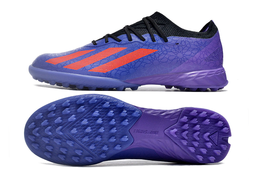 Chuteira Adidas X CrazyFast.1 Society TF - Roxo/Laranja
