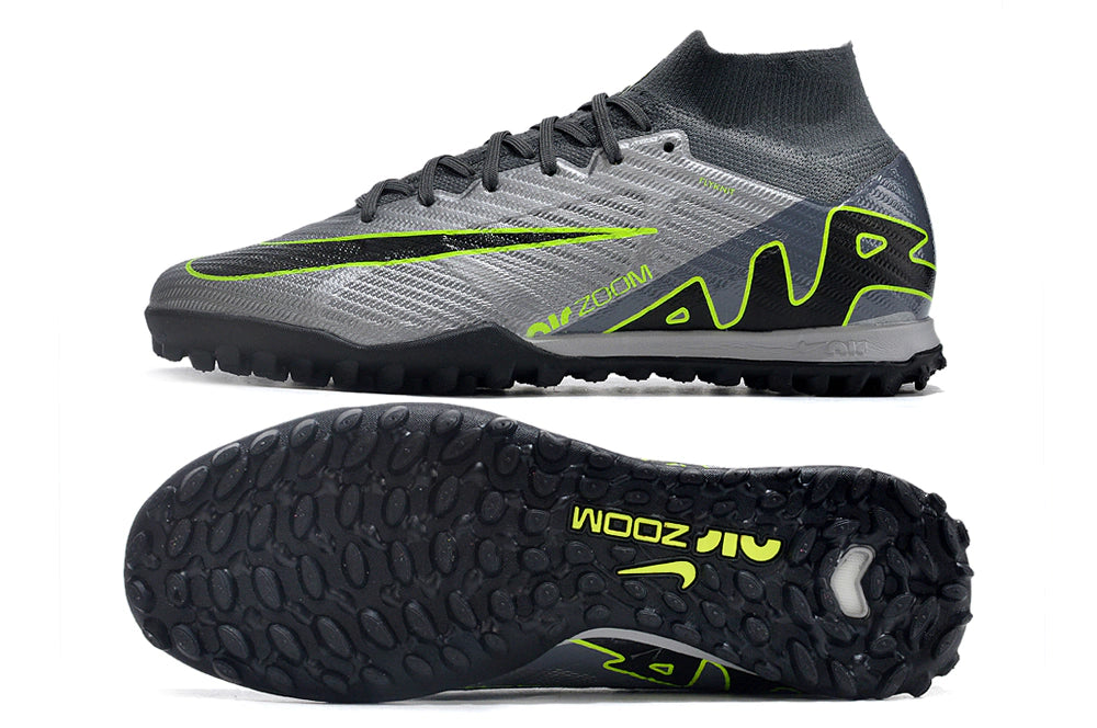 Chuteira Nike Mercurial Superfly 9 Elite Society - Cinza/Verde