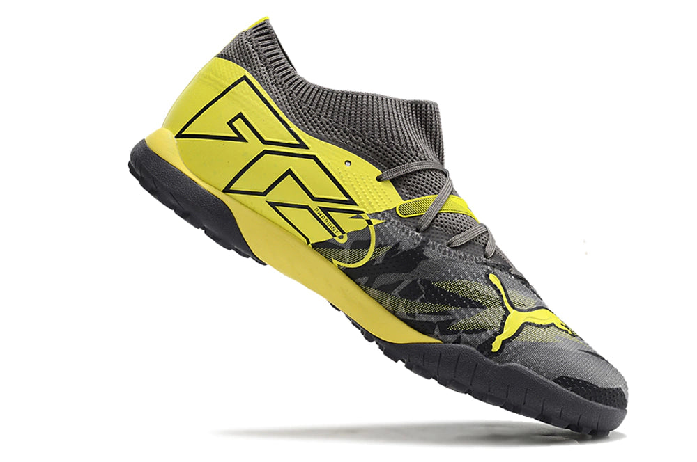 Chuteira Puma Future 7 Match Society - Cinza/Amarelo