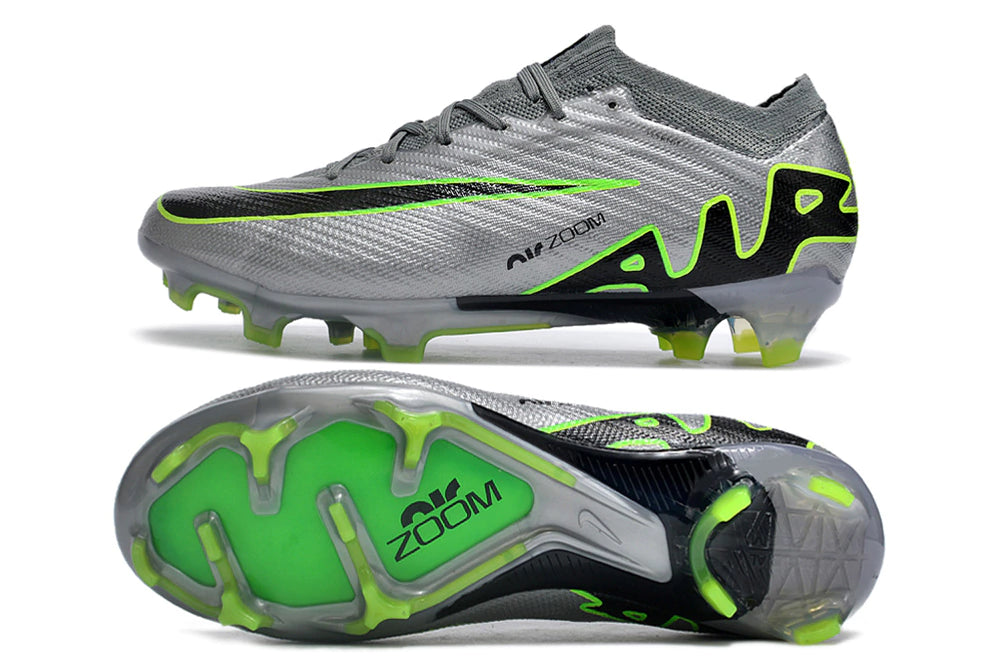 Chuteira Nike Air Zoom Mercurial Vapor 15 Elite FG - Cinza/Verde
