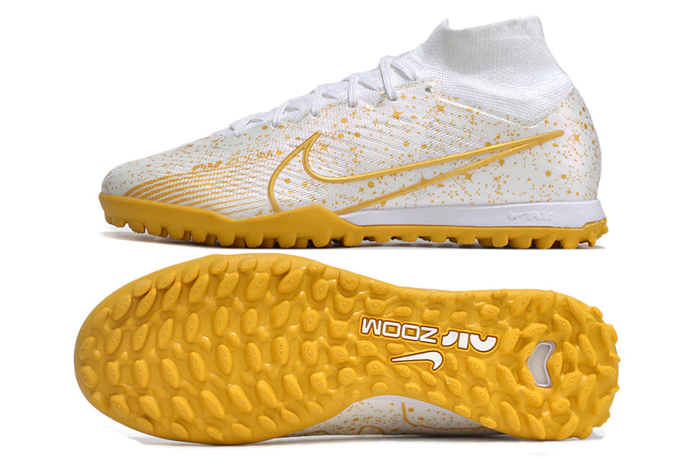 Chuteira Nike Mercurial Superfly 9 Elite Society - Branco/Dourado