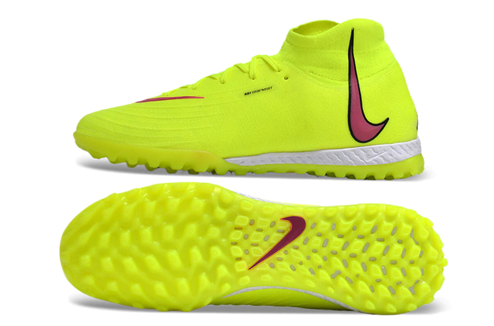 Chuteira Nike React Phantom Luna Elite Society - Verde-/Rosa