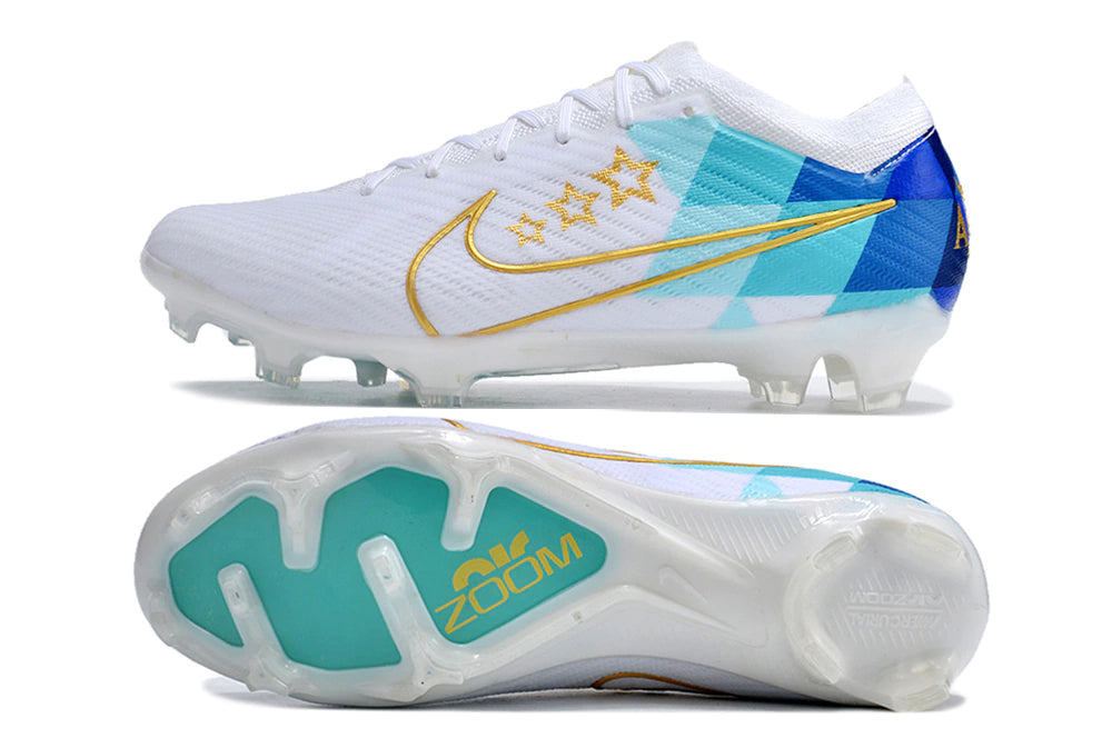 Chuteira Nike Air Zoom Mercurial Vapor 15 Elite FG - Branco/Azul