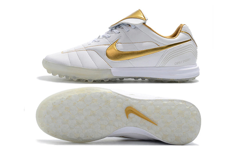 Chuteira Nike Tiempo 10R Society - Branco/Dourado