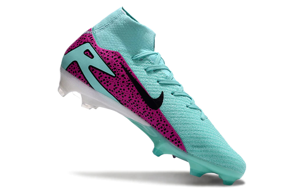 Chuteira Nike Air Zoom Mercurial Superfly 10 Elite Campo - Azul/Rosa/Preto