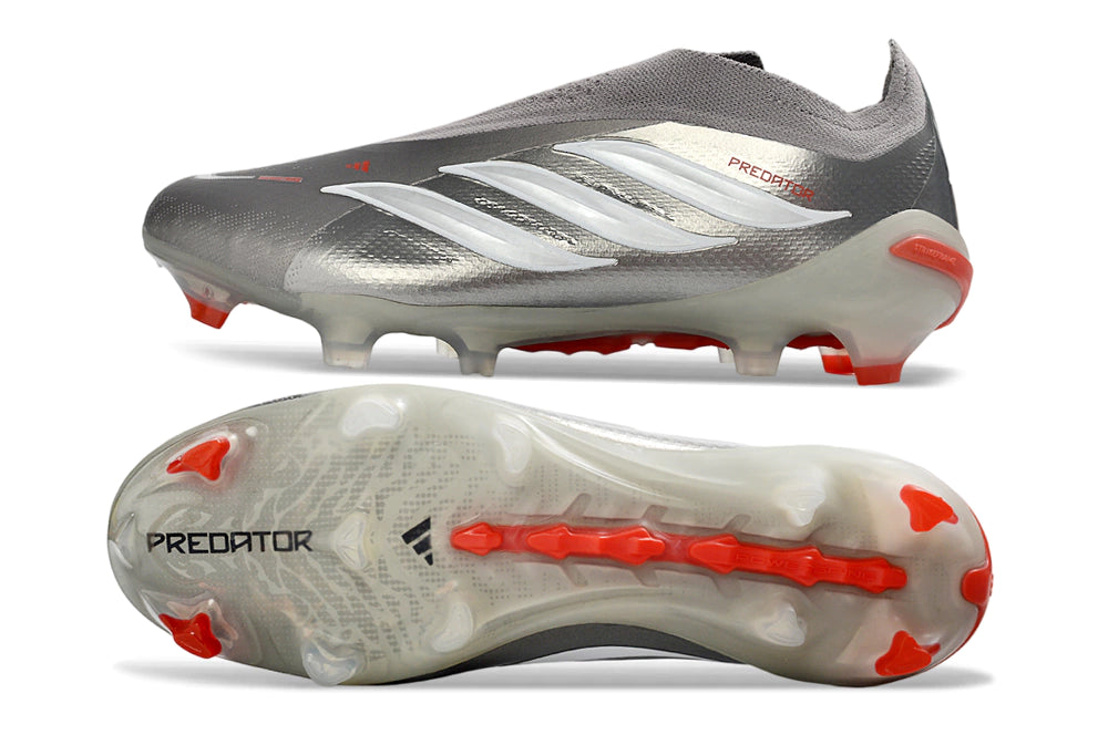 Chuteira Adidas Predator Laceless 26 Elite FG - Prata