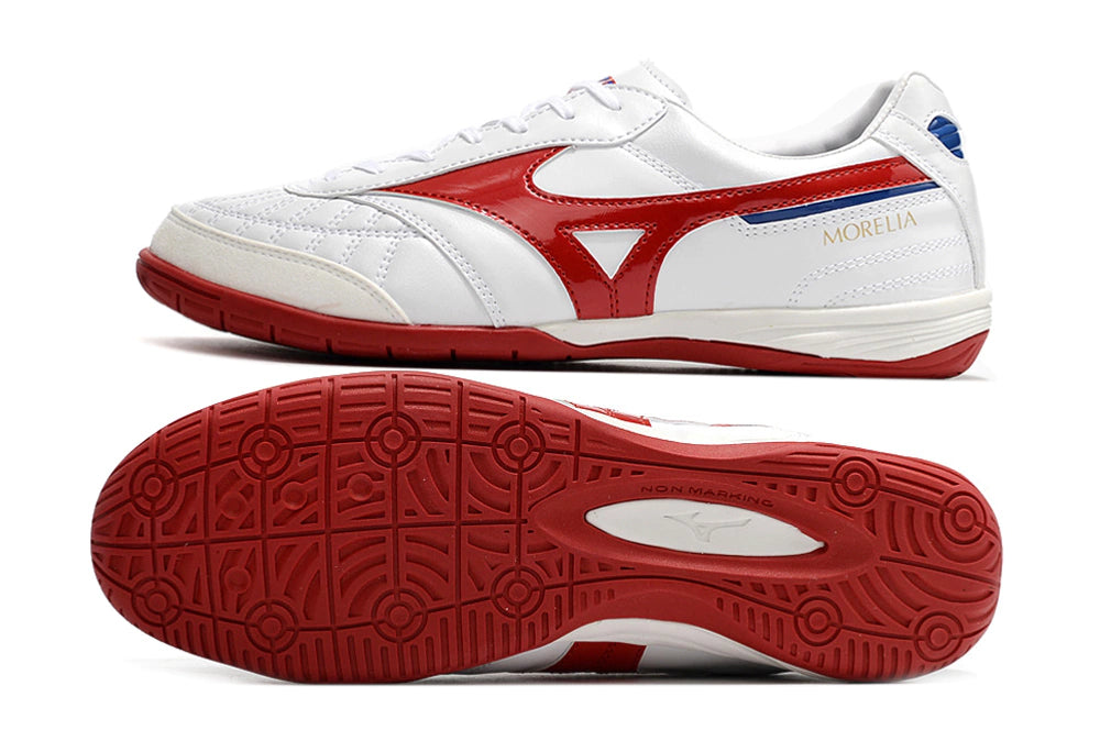 Chuteira Mizuno Morelia Sala Futsal - Branco/Vermelho