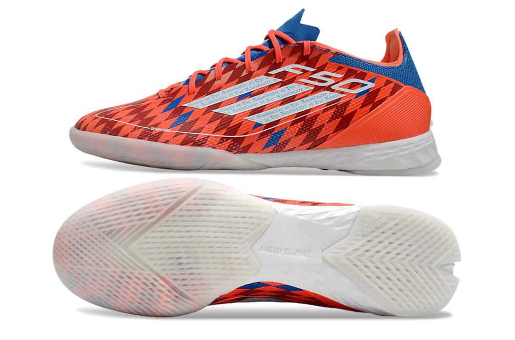 Chuteira Adidas X F50 Futsal - Branco/Vermelho/Azul