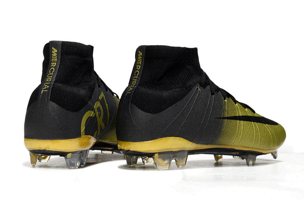 Chuteira Nike Mercurial Superfly 4 Elite Campo - Amarelo/Preto "Cr7"