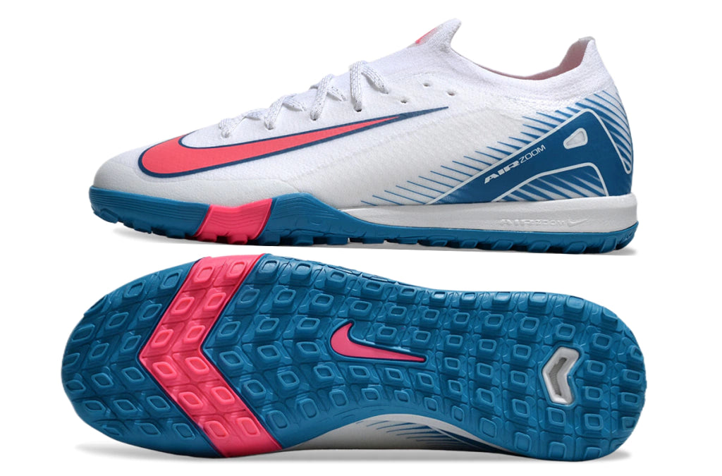 Chuteira Nike Mercurial Vapor 16 Elite Society - Branco/Azul/Rosa