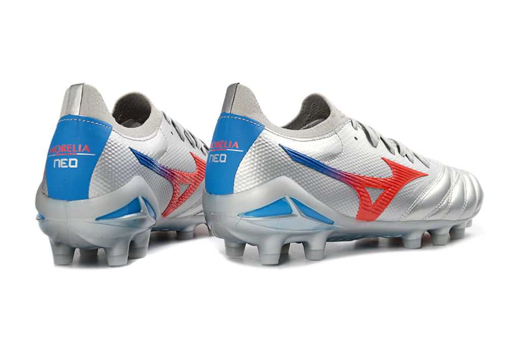 Chuteira Mizuno Morelia Neo 4 Campo - Prata