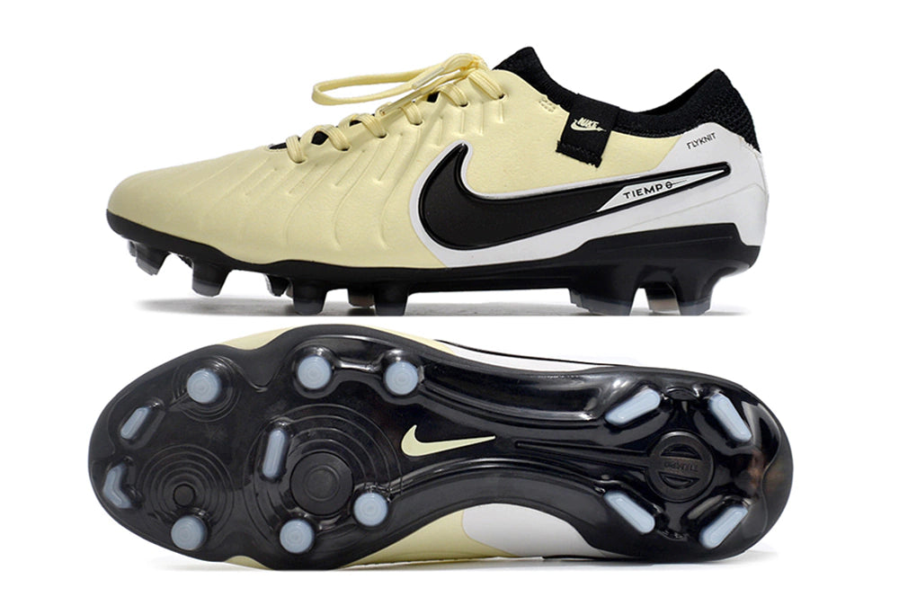 Chuteira Nike Tiempo 10 Elite Campo FG - Bege/Preto