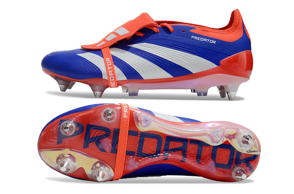 Chuteira Adidas Predator Elite Tongue SG - Azul/Vermelho/Branco