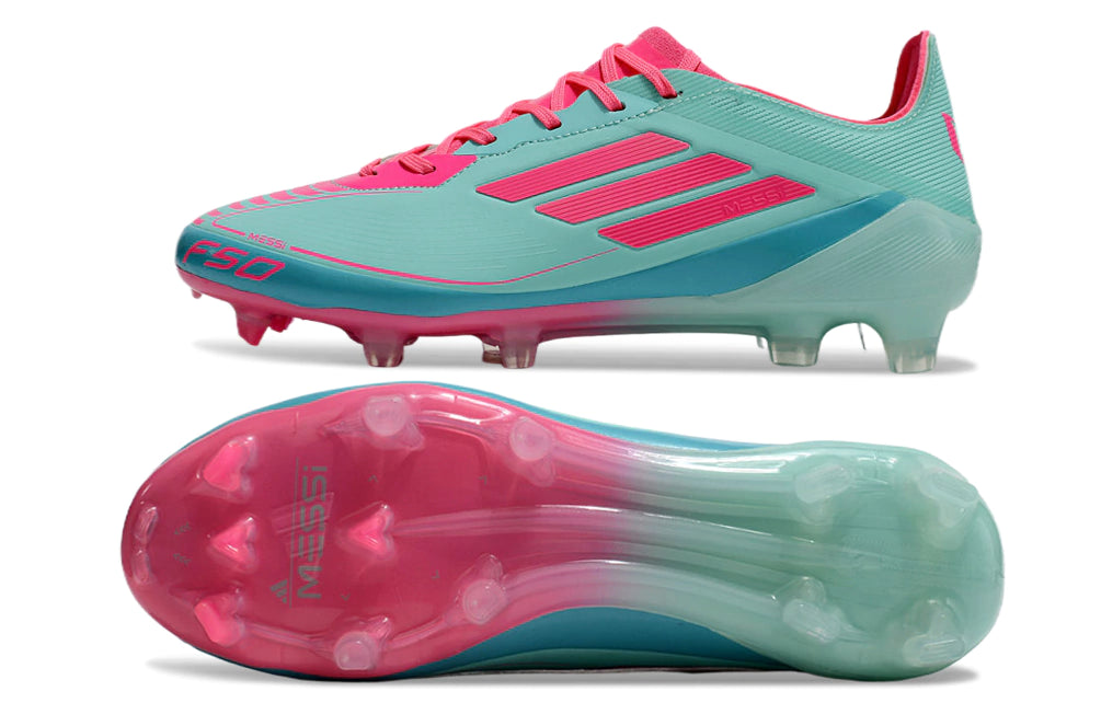 Chuteira Adidas F50 X Campo - Azul/Rosa