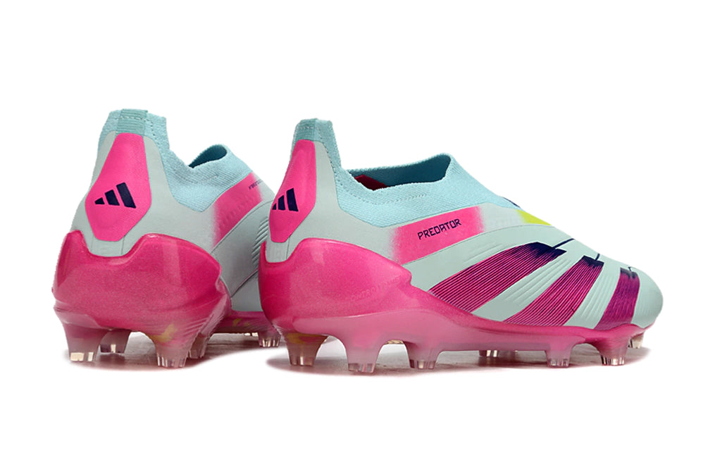 Chuteira Adidas Predstrike Elite Laceless Campo - Azul/Rosa
