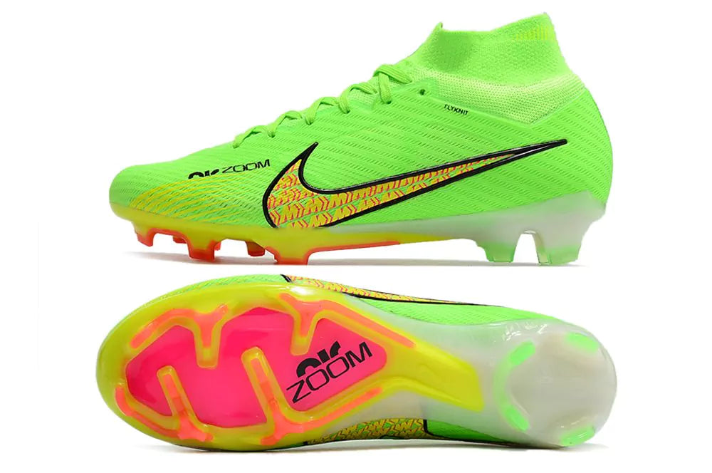 Chuteira Nike Air Zoom Mercurial Superfly 9 Elite FG - Verde/Amarelo