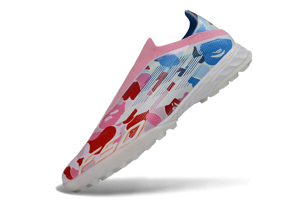 Chuteira Adidas F50 Pro Laceless Society - Branco/Rosa