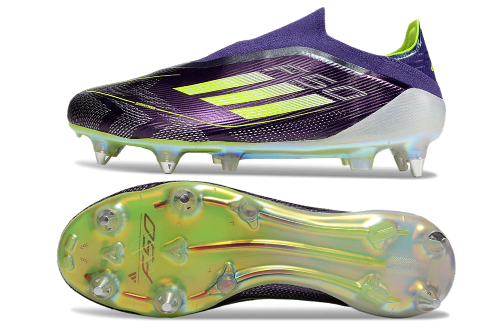 Chuteira Adidas F50 X Laceless Campo SG - Branco/Roxo