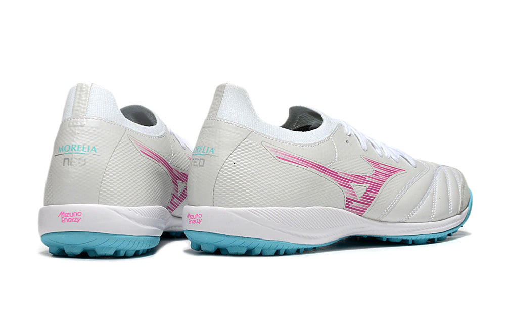 Chuteira Miuzno Morelia Neo Sala β Society - Azul/Branco /Rosa