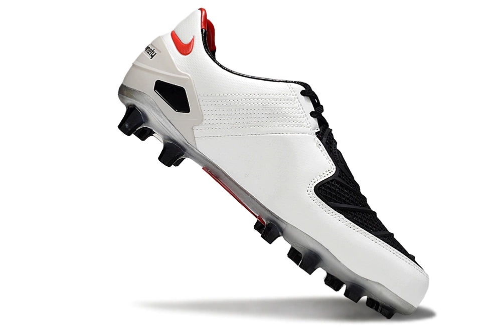 Chuteira Nike Total 90 Laser Campo - Branco/Vermelho