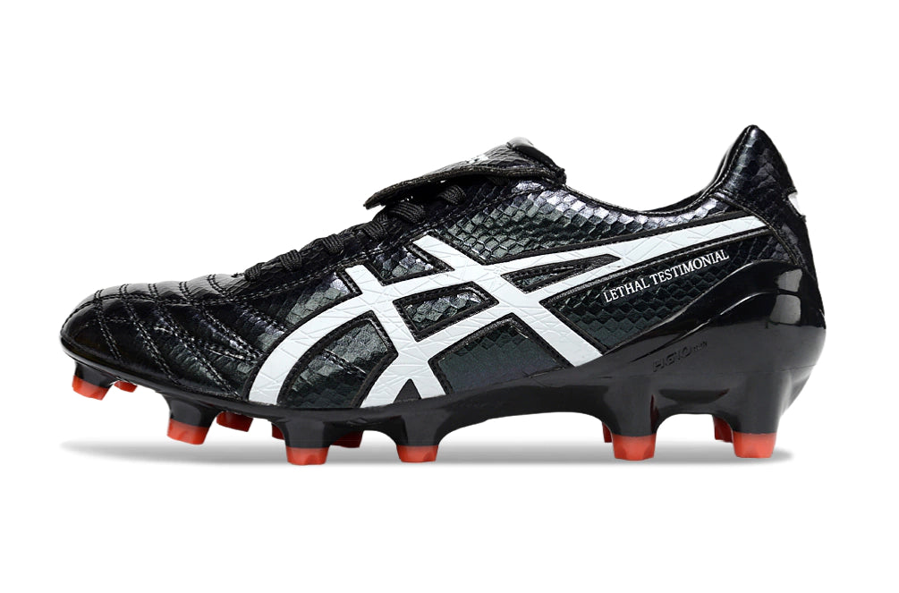 Chuteira Campo Asics Lethal Testimonial 4 IT - Preto/Branco