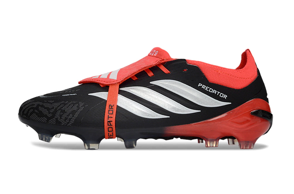 Chuteira Adidas Predator Tongue 26 Elite FG - Preto/Vermelho