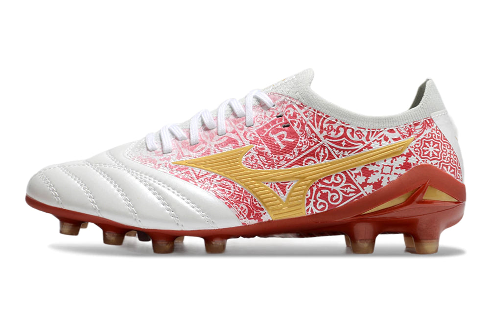 Chuteira Mizuno Morelia Neo 4 Campo - Branco/Vermelho