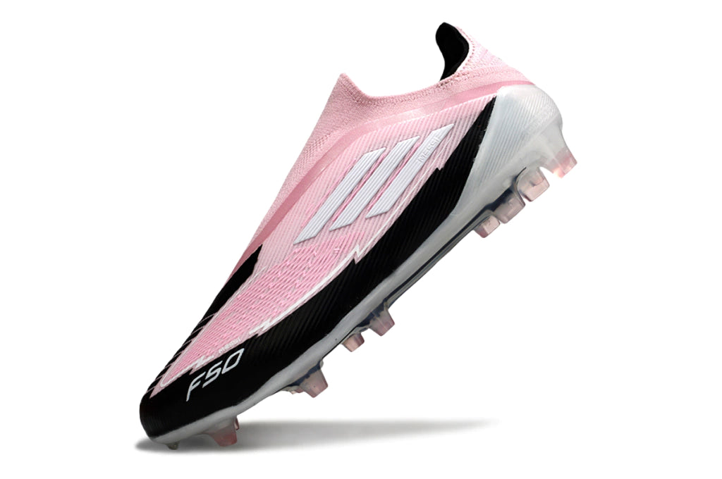 Chuteira Adidas F50 X Laceless Campo - Rosa/Branco