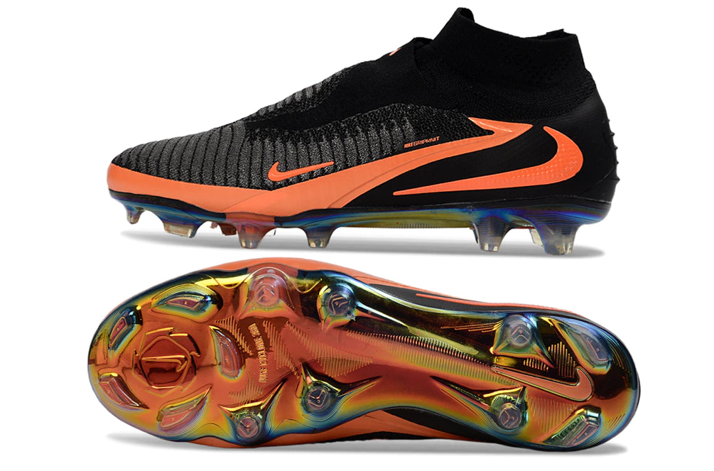 Chuteira Nike Phantom 6 Elite Botinha Campo - Preto/Laranja