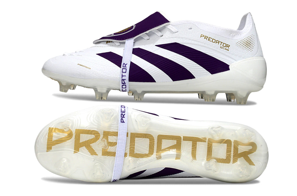 Chuteira Adidas Predator Elite Tongue 25 Campo FG - Branco/Roxo