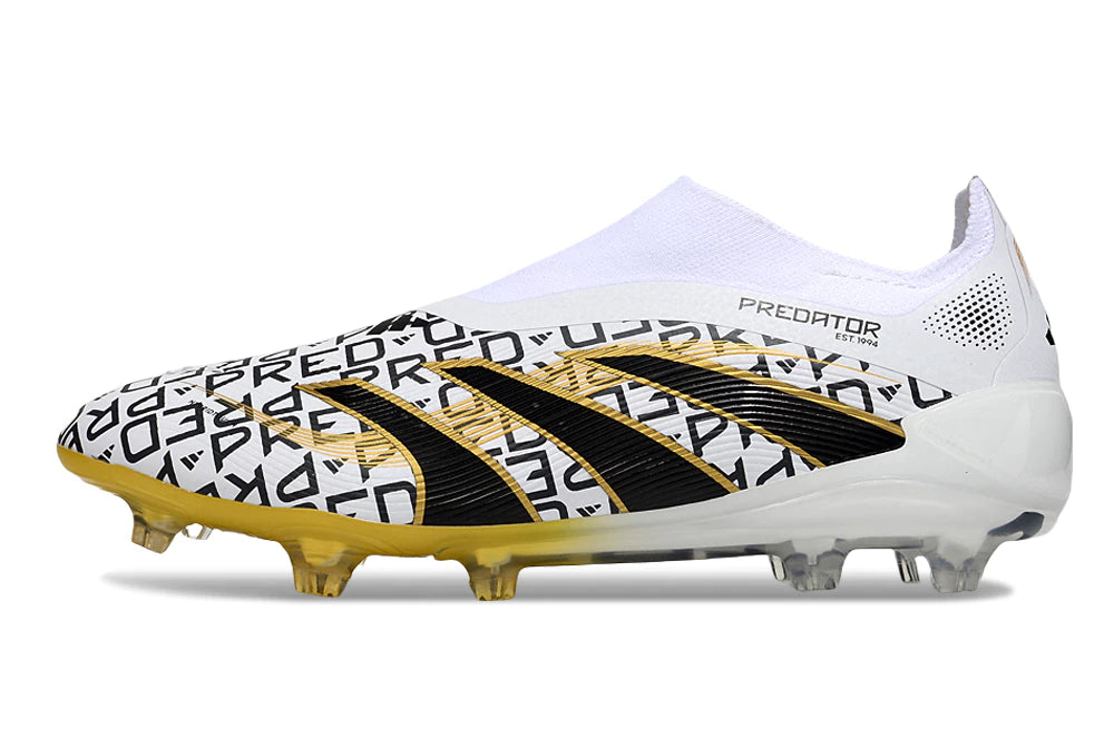 Chuteira Adidas Predator Elite 25 Laceless Campo - Branco/Dourado
