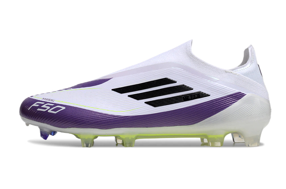Chuteira Adidas F50 X Laceless Campo - Branco/Roxo
