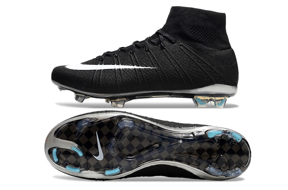 Chuteira Nike Mercurial Superfly 4 Elite Campo - Preto/Branco
