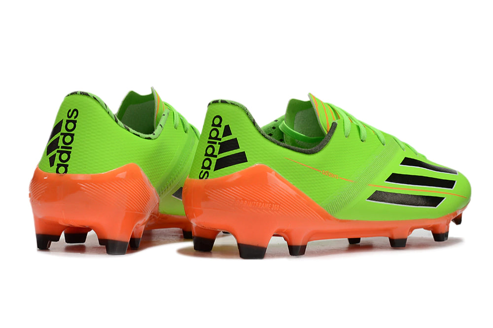 Chuteira Adidas F50 X Campo - Verde/Laranja/Preto