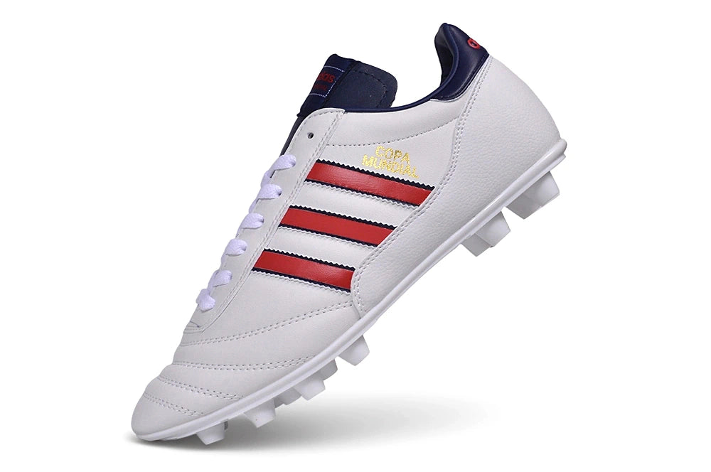 Chuteira Adidas Mundial Campo FG - Branco/Vermelho