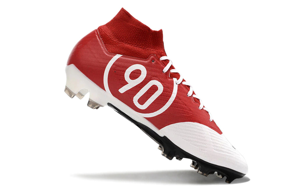 Chuteira Nike Air Zoom Mercurial Superfly 9 Elite FG - Branco/Preto/Vermelho