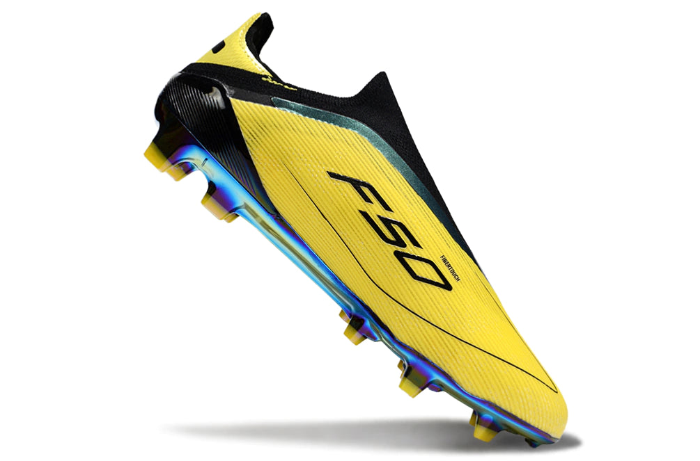 Chuteira Adidas F50 X Laceless Campo - Amarelo/Preto
