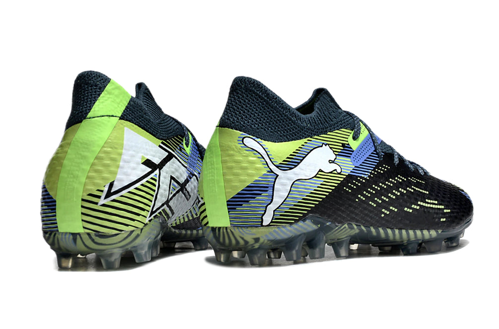 Chuteira Puma Future 7 Match MG - Azul/Verde/Preto