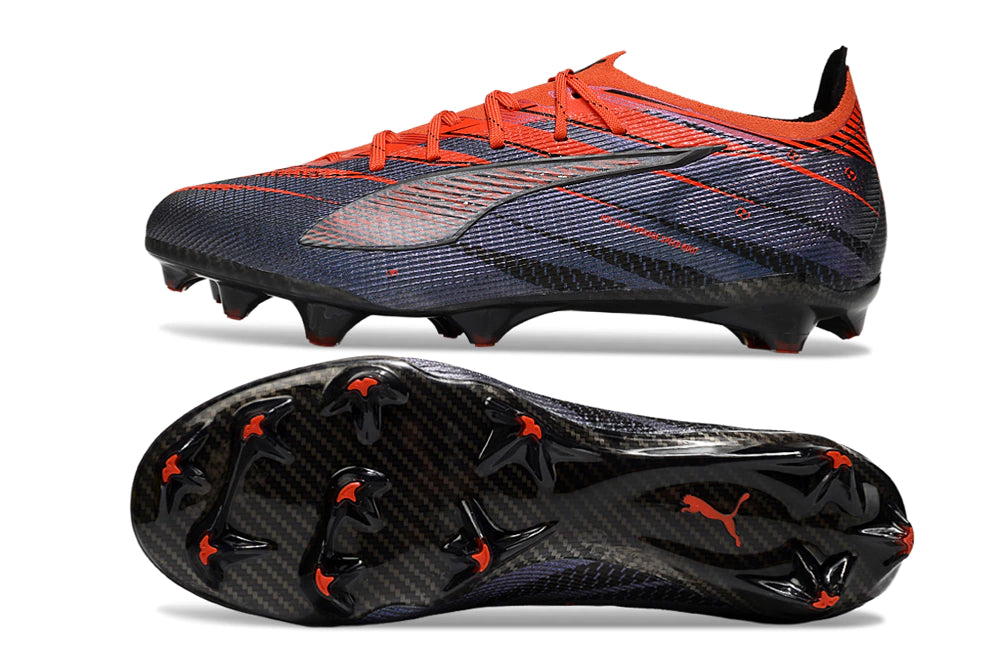 Chuteira Puma Ultra 5 Carbon FG - Cinza/Laranja