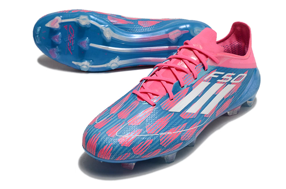 Chuteira Adidas F50 X Campo - Rosa/Azul