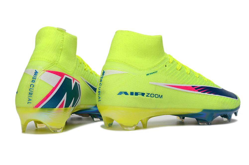 Chuteira Nike Air Zoom Mercurial Superfly 10 Elite Campo - Verde/Azul