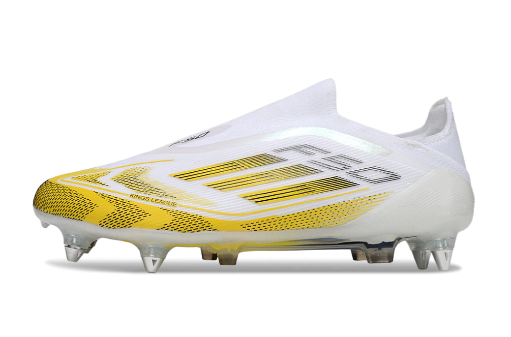 Chuteira Adidas F50 X Laceless Campo SG - Brnaco/Amarelo
